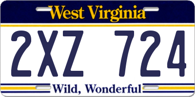 WV license plate 2XZ724
