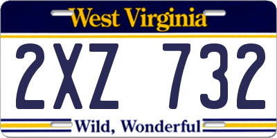 WV license plate 2XZ732