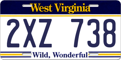 WV license plate 2XZ738