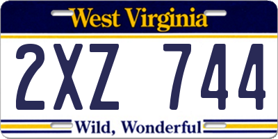 WV license plate 2XZ744