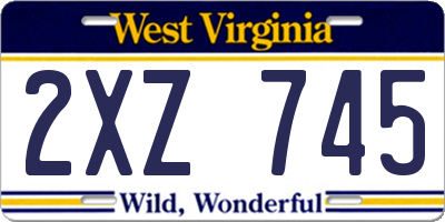 WV license plate 2XZ745