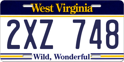 WV license plate 2XZ748