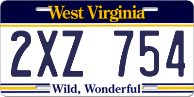 WV license plate 2XZ754