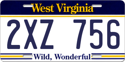 WV license plate 2XZ756