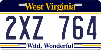 WV license plate 2XZ764