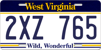 WV license plate 2XZ765