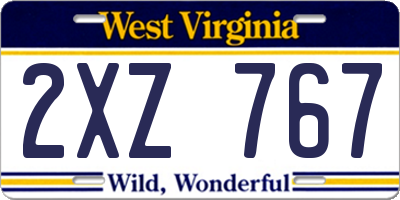 WV license plate 2XZ767
