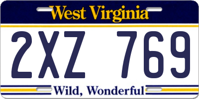 WV license plate 2XZ769
