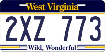 WV license plate 2XZ773