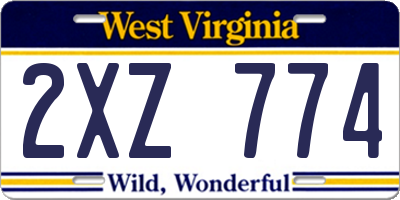 WV license plate 2XZ774
