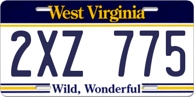 WV license plate 2XZ775