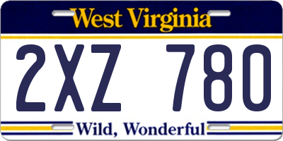 WV license plate 2XZ780