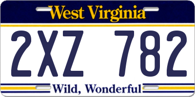 WV license plate 2XZ782