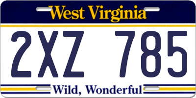 WV license plate 2XZ785