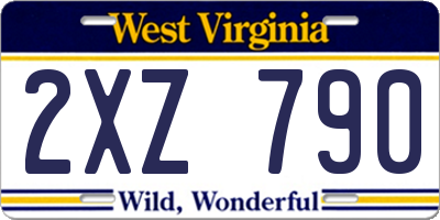 WV license plate 2XZ790