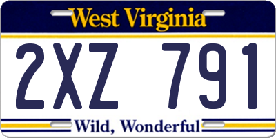 WV license plate 2XZ791