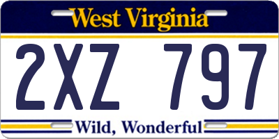 WV license plate 2XZ797