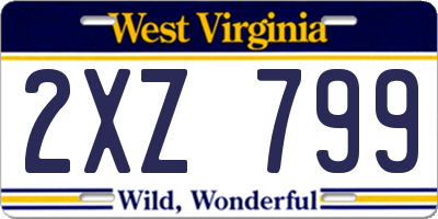 WV license plate 2XZ799