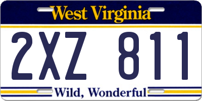 WV license plate 2XZ811