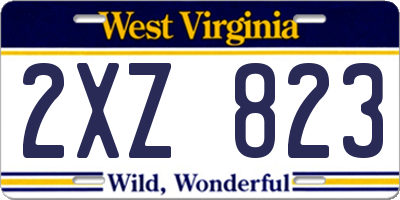 WV license plate 2XZ823