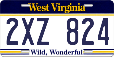 WV license plate 2XZ824