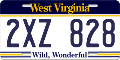 WV license plate 2XZ828
