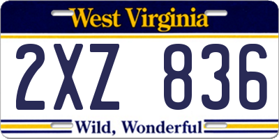 WV license plate 2XZ836