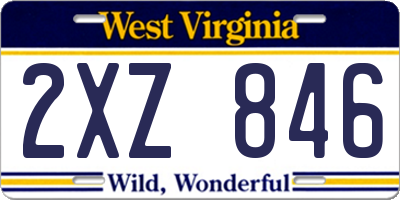 WV license plate 2XZ846