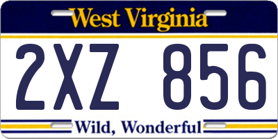 WV license plate 2XZ856