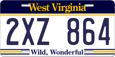 WV license plate 2XZ864