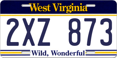 WV license plate 2XZ873