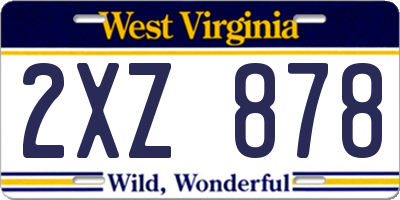 WV license plate 2XZ878