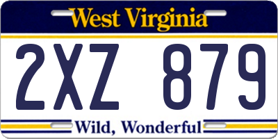 WV license plate 2XZ879