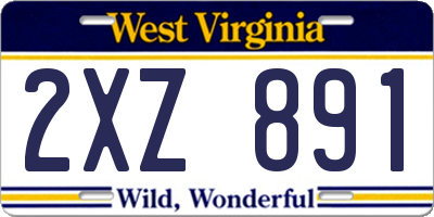 WV license plate 2XZ891