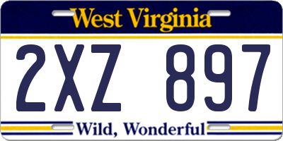 WV license plate 2XZ897
