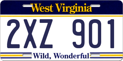 WV license plate 2XZ901