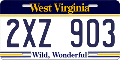 WV license plate 2XZ903