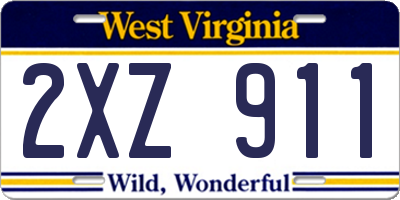 WV license plate 2XZ911