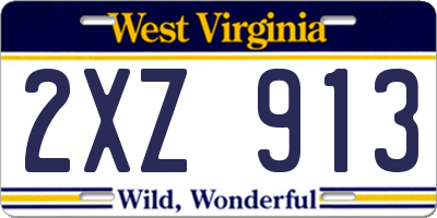 WV license plate 2XZ913