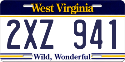 WV license plate 2XZ941