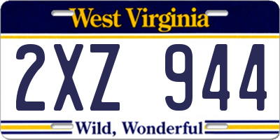 WV license plate 2XZ944