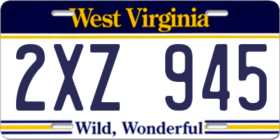 WV license plate 2XZ945