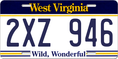 WV license plate 2XZ946