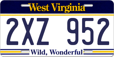 WV license plate 2XZ952