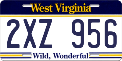 WV license plate 2XZ956