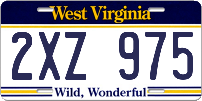WV license plate 2XZ975