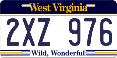 WV license plate 2XZ976