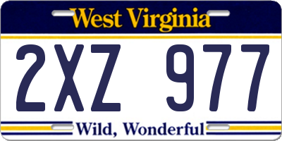 WV license plate 2XZ977
