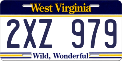WV license plate 2XZ979