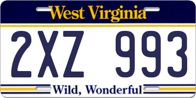 WV license plate 2XZ993